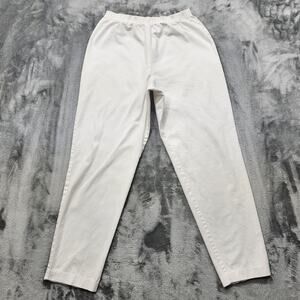 Vintage Southern Lady Pants Womens M White Pull On High Rise Tapered Casual